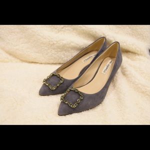 Karl Lagerfeld Suede Gray Leather Pump